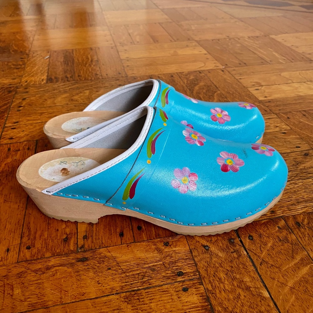 Dala of Sweden Hand Painted Wooden Clogs